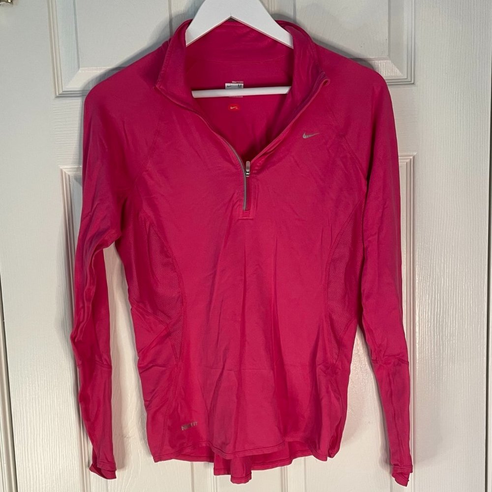 Nike Dry-Fit Pink 1/2 Zip Athletic Pullover